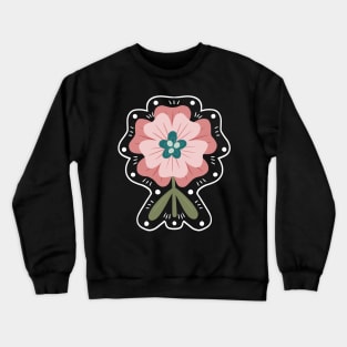 Modern Pink and Mint Flower Design Crewneck Sweatshirt